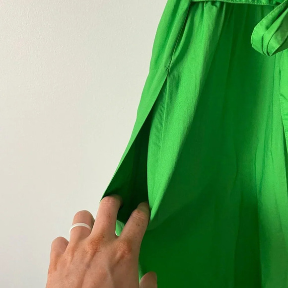 J. Crew 100% Cotton Button Front Shirt Dress Green Size 4 - Picture 7 of 9